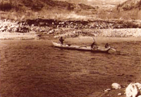 昭和34年 渡し船(中川橋流失)の写真です